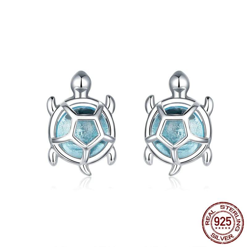 Ocean Blue Turtles Stud Earrings - Charmadise