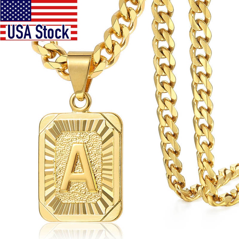 26 Letters Initial Pendant Gold Color Necklace