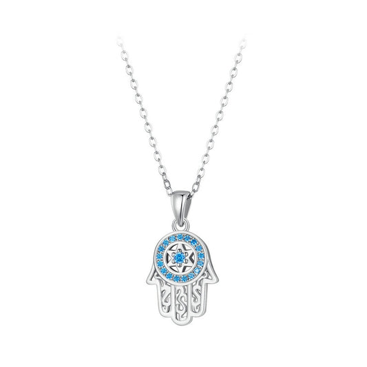 Fatima's Guarding Hand Lucky Pendant Necklaces (Plated Platinum, Sterling Silver)