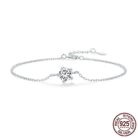 Moissanite Bracelet with 925 Sterling Silver Chain (0.6CT | 1CT) - Charmadise