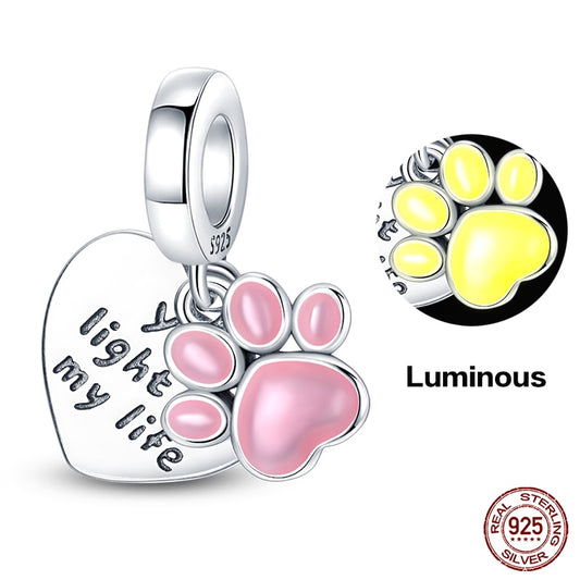 Paws Luminous Charm Beads (Glows in the dark) - Charmadise