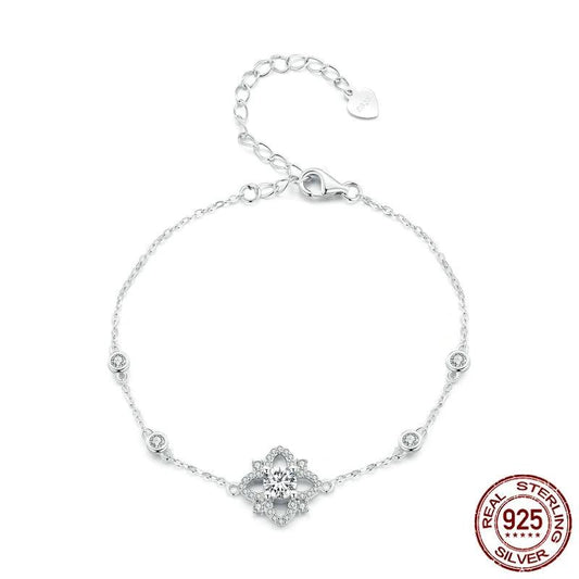 Moissanite with 925 Sterling Silver Bracelet (D Color VVS1 EX 0.5CT ) - Charmadise