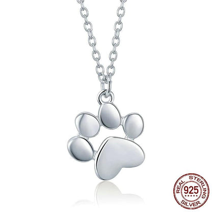 Pet's Paw Pendant with Necklace (Silver | Rose Gold) - Charmadise