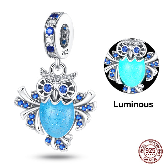 Owl Luminous Charm Beads (Glows in the dark) - Charmadise