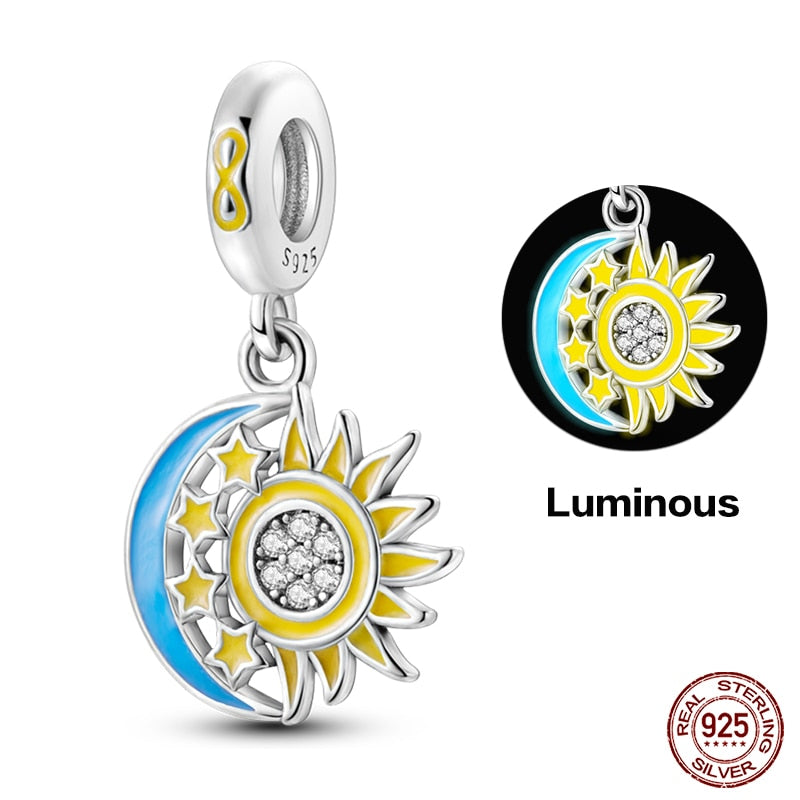 Sun & Moon Luminous Charm Beads (Glows in the dark) - Charmadise